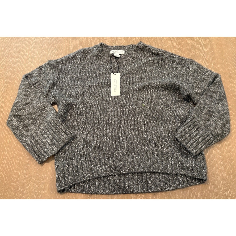 NWT Rachel Zoe Women's M Gray Marled Mock Neck Chunky Knit Sweater